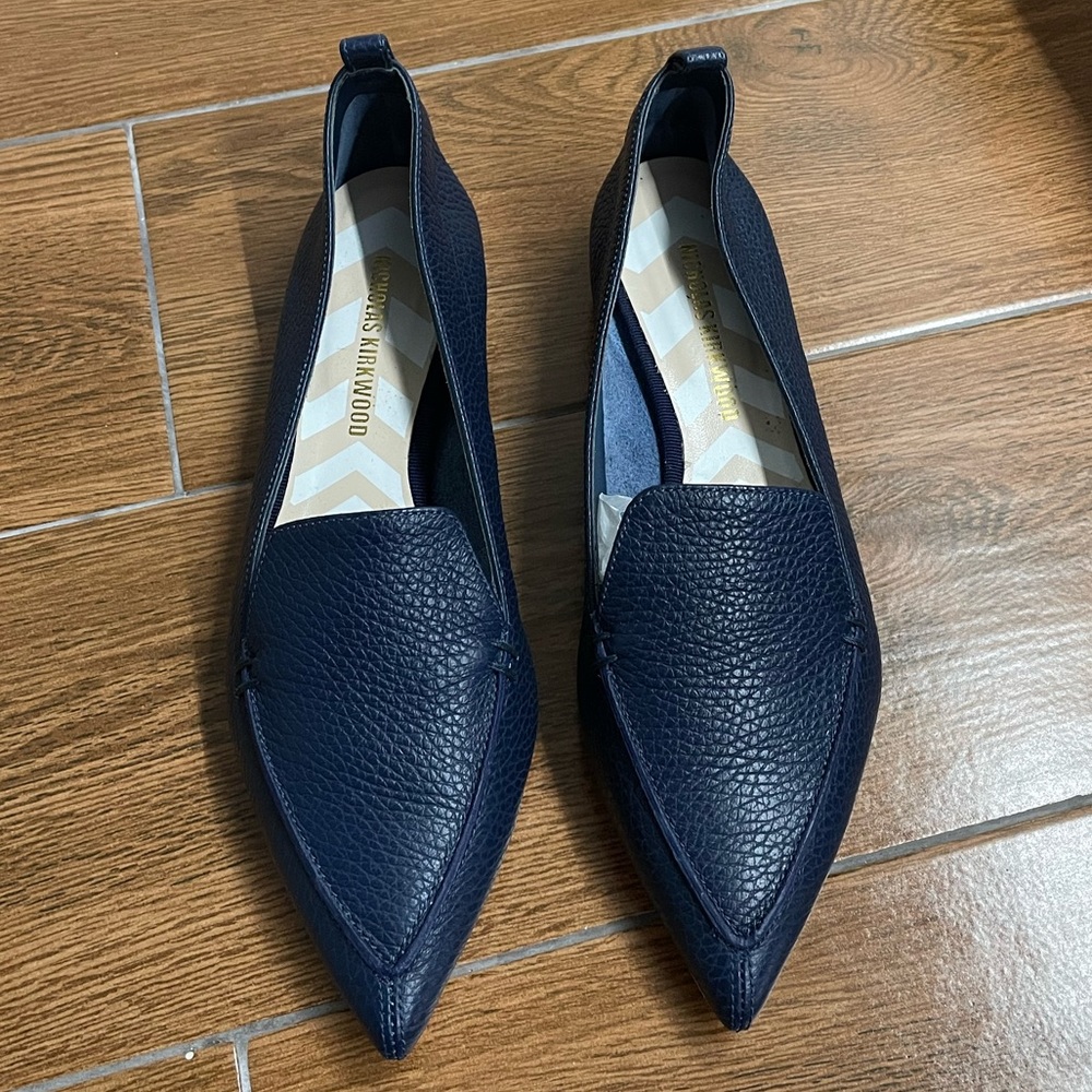 Nicholas Kirkwood Midnight Blue Beya Leather Loafers - Picture 3 of 8
